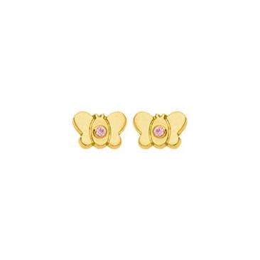 Boucles d'oreilles boutons papillons or & oxydes Stepec - bTOPBO 