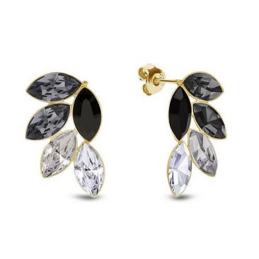Boucles d'oreilles boutons argent et cristal Spark - G0406GR