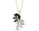 Collier argent doré et cristal Spark - G0407GR