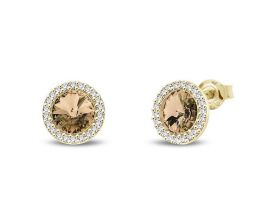Boucles d'oreilles pendants argent doré et cristal Spark - G0454LCT