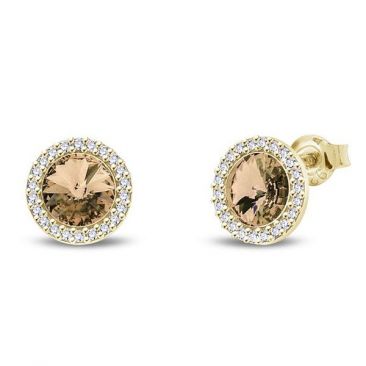 Boucles d'oreilles pendants argent doré et cristal Spark - G0454LCT