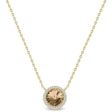Collier argent doré et cristal Spark - G0455LCT