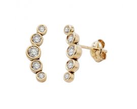 Boucles d'oreilles boutons or & oxydes - nBBTTU