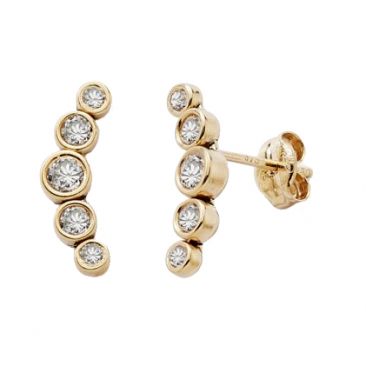 Boucles d'oreilles boutons or & oxydes - nBBTTU
