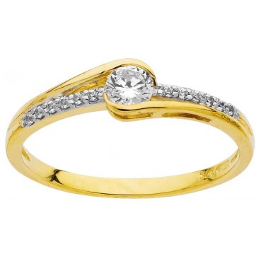 Bague solitaire or oxydes Stepec - nPJXBU