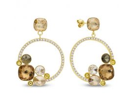 Boucles d'oreilles pendants argent et cristal Spark - G0411C