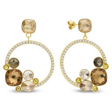 Boucles d'oreilles pendants argent et cristal Spark - G0411C