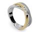 Bague argent 925 bicolore avec oxydes zirconium