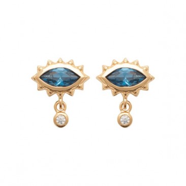 Boucles d'oreilles boutons plaqué or oxydes Stepec - IJPOJXOP 