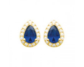 Boucles d'oreilles coeurs boutons plaqué or oxydes Stepec - IJPOXXOP