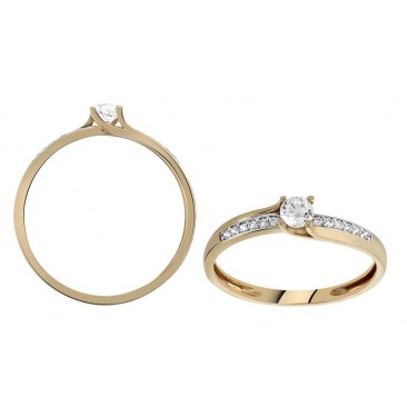 Bague solitaire or oxydes Stepec - cPJXII
