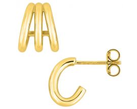 Boucles d'oreilles demi créoles or Stepec - 135352