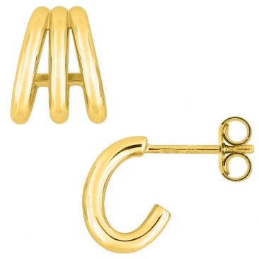 Boucles d'oreilles demi créoles or Stepec - 135352