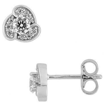 Boucles d'oreilles boutons argent oxydes - 335542.1