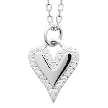Collier coeur argent Stepec - TSJETEOU