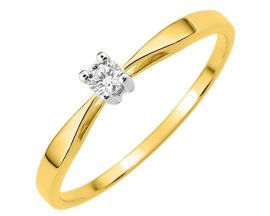 Bague solitaire or & oxyde - 1.575.Z3