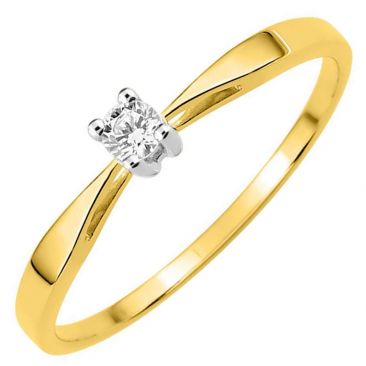 Bague solitaire or & oxyde - 1.575.Z3