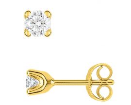 Boucles d'oreilles boutons diamant(s) or - OK205JB4