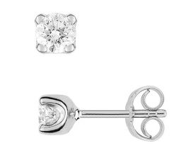 Boucles d'oreilles boutons diamant(s) or - OK206GB4