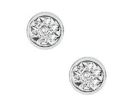 Boucles d'oreilles boutons diamant(s) or - RM273GB4