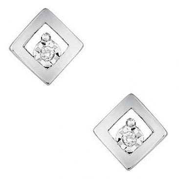 Boucles d'oreilles boutons or diamant(s) - QE204GB4