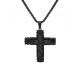 Collier croix acier météorite - HR 401