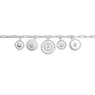 Bracelet chaine Les Georgettes - Astrale Précieuses finition argent 16 mm