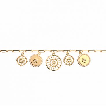 Bracelet chaine Les Georgettes - Astrale Précieuses finition doré 16 mm