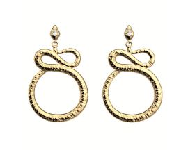 Boucles d'oreilles Les Georgettes - Serpent Précieuses finition dorée 25 mm