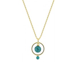 Collier plaqué or turquoise Stepec - 132599