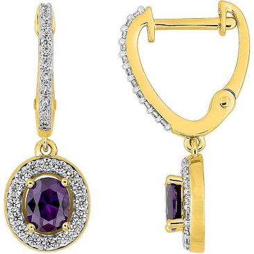 Boucles d'oreilles pendants oxydes plaqué or - 135282.7