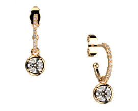 Boucles d'oreilles créoles Les Cadettes - Birthstones finition or - 70444781908000