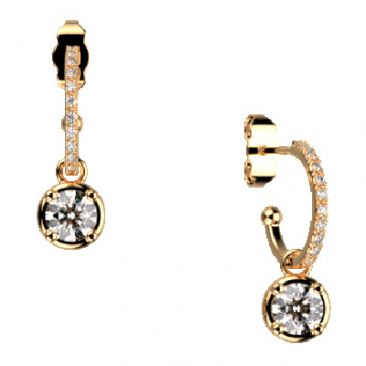 Boucles d'oreilles créoles Les Cadettes - Birthstones finition or - 70444781908000
