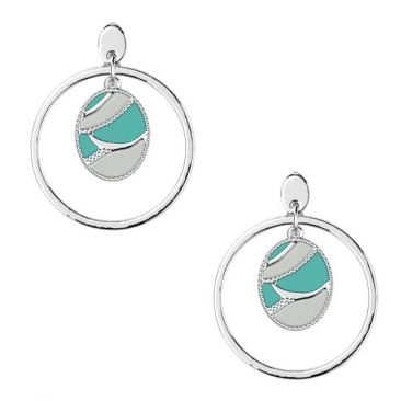 Boucles d'oreilles boutons Les Cadettes - Tigre perle finition argentée - 70419051609000