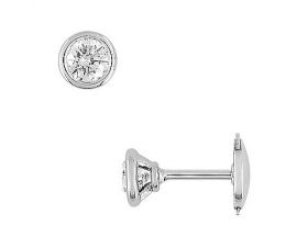 Boucles d'oreilles boutons diamant(s) or Girard - EA203HGB2