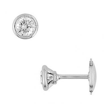 Boucles d'oreilles boutons diamant(s) or Girard - EA203HGB2