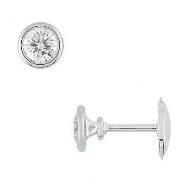 Boucles d'oreilles boutons diamant(s) or Girard - EA203IGB2