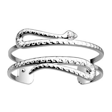 Bracelet manchette Les Georgettes - Serpent Précieuses finition argentée 14 mm