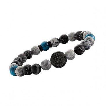 Bracelet acier & oeil de tigre Jourdan - JH100017B