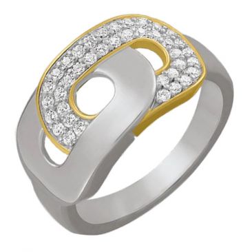 Bague argent doré oxydes Charles Garnier - AGF170198R