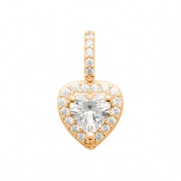 Pendentif coeur plaqué or et oxydes Stepec - ISSSEBP