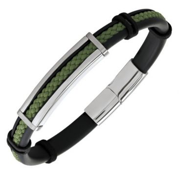 Bracelet homme caoutchouc & acier Jourdan - JH300042B