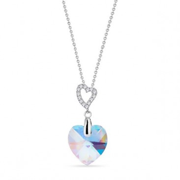 Collier coeur argent et cristal Spark - A0151A