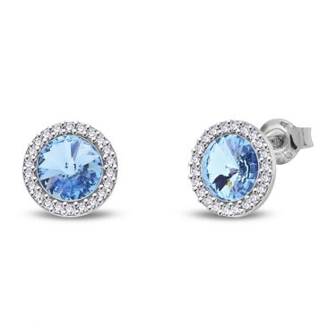 Boucles d'oreilles boutons argent et cristal Spark - A0454A