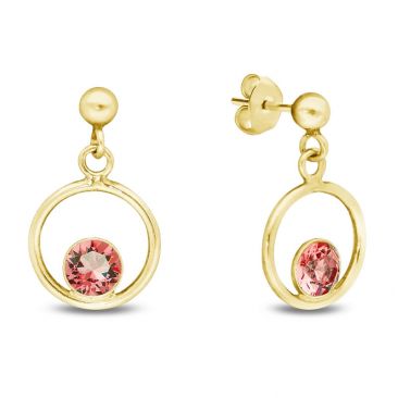 Boucles d'oreilles pendants argent doré et cristal Spark - G0504RP