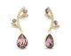 Boucles d'oreilles boutons argent doré et cristal Spark - G0517VR