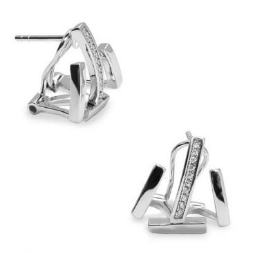 Boucles d'oreilles boutons argent & oxydes LINEARGENT - 19480-A