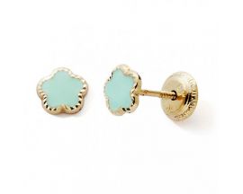 Boucles d'oreilles boutons fleurs or Stepec - nBBESOv