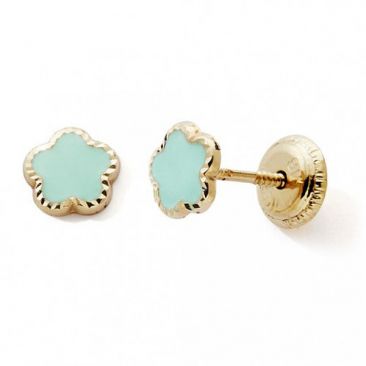 Boucles d'oreilles boutons fleurs or Stepec - nBBESOv