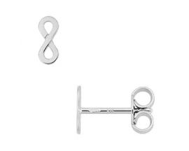 Boucles d'oreilles boutons infini argent Stepec - 335393